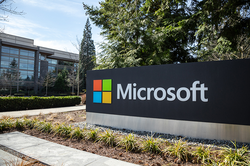 Microsoft Logo outside the US office,