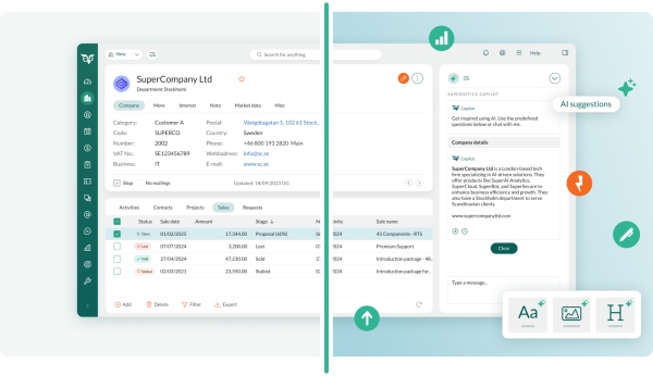 SuperOffice AI interface