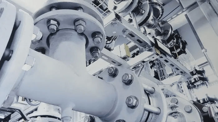 A view of pipes and valves