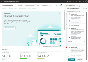 Business Central sales order agent task view