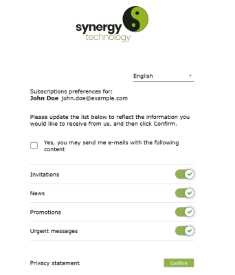 Superoffice 11.10 Marketing Preferences