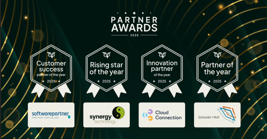 Image showing the winners of the 2025 SuperOffice partner awards